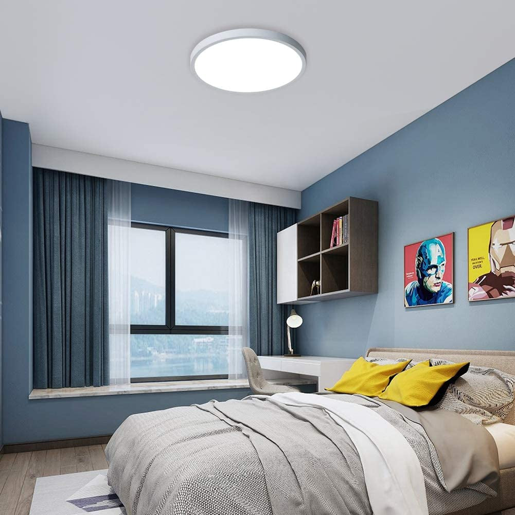 Flush Mount 11.8 Inch Ceiling Light,28W Surface Mount LED Light Fixture,Modern round Ceiling Light for Bedroom Kitchen Balcony Hallway,6000K/Cool White