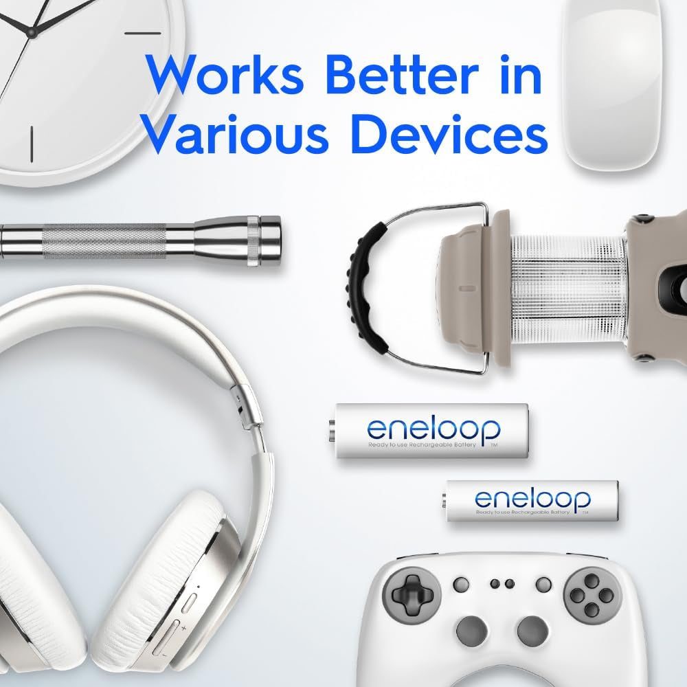 Eneloop AA Pre-Charged Rechargeable Batteries, 4-Pack (BK-3MCCE/4BA)