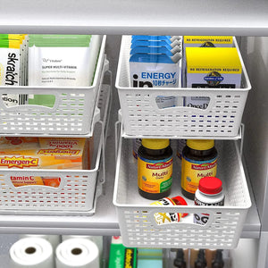Simplehouseware 2 Tier Bathroom Organizer Tray Pull-Out Sliding Drawer/Under-Sink Storage, White