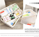 Plastic Household First Aid Bin Box Medicine Storage Box Family Emergency Box Portable Medicine Storage Latch Container Holder White
