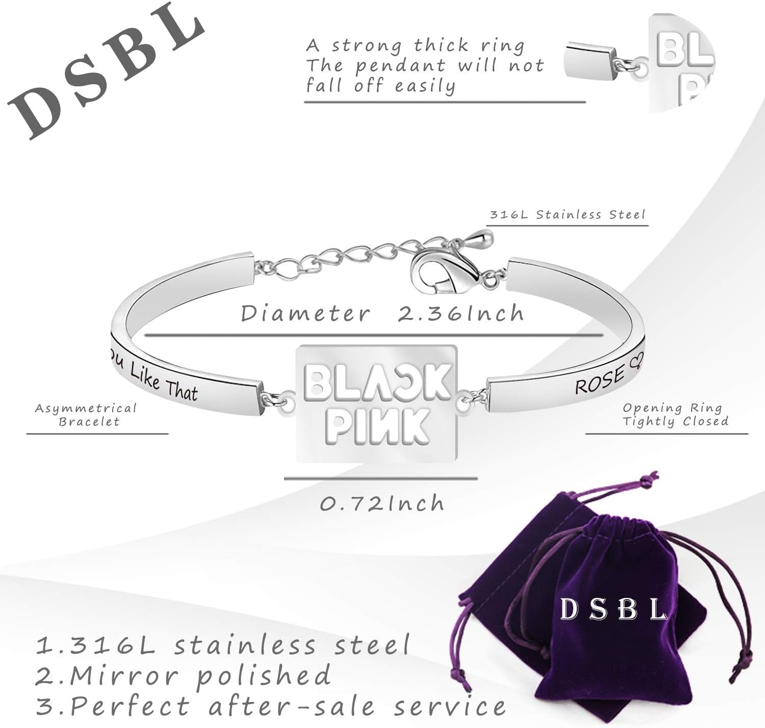 Kpop Blackp Group Gifts Blackp Necklace How You like That Jennie Lisa Jisoo Rose Bracelet for Blackp Lover Blackp Fans