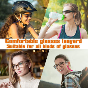 Pack of 4 Eco Leather Eyeglass Straps,Luxurious Adjustable Eyewear Retainers, Anti-Slip Eyeglass Chains Lanyard, Sport Sunglass Retainer Holder Strap for Men and Women,With Free Gifts