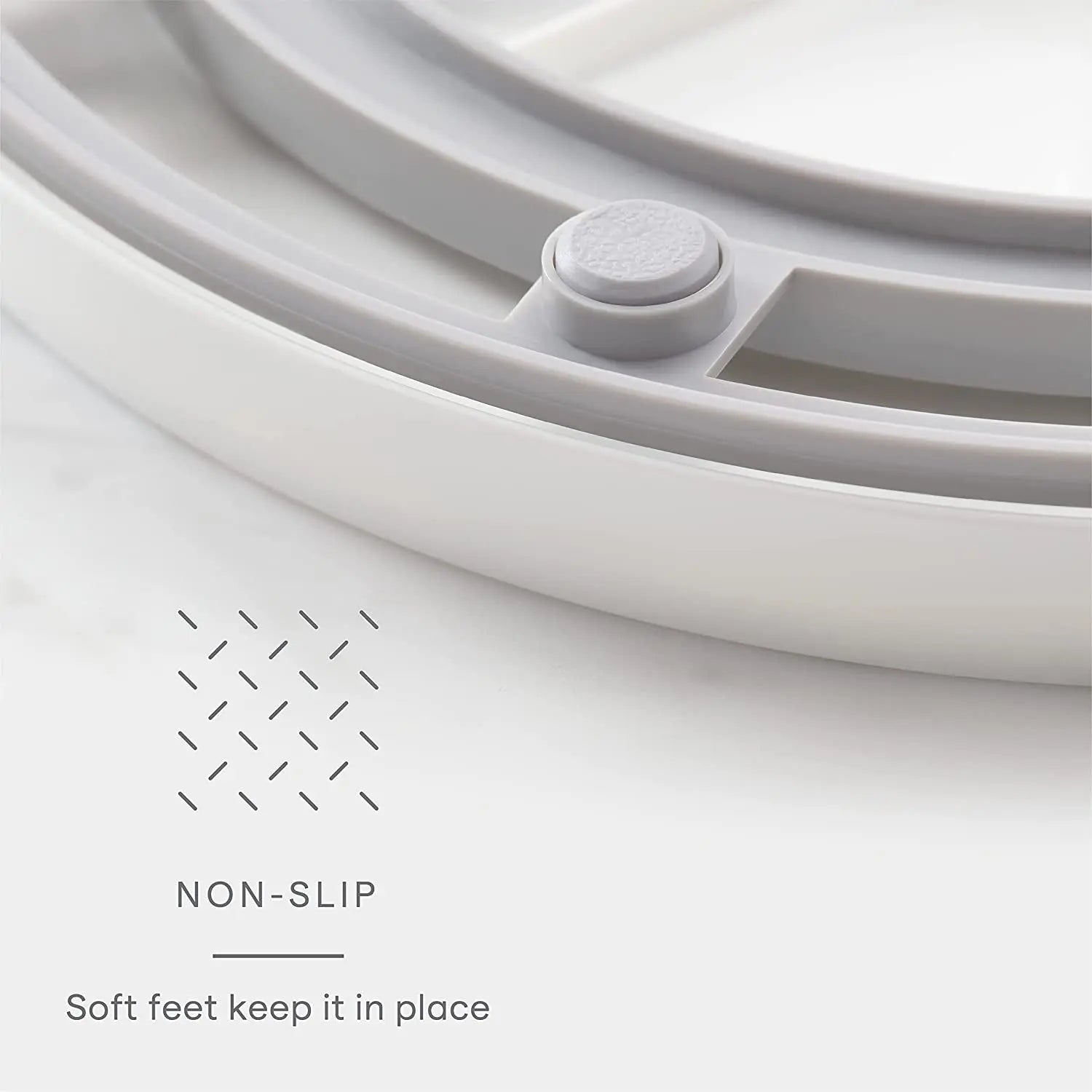 50066 2-Tier Height Adjustable Crazy Susan Kitchen Cabinet Turntable and Spice Organizer, White