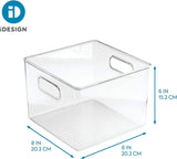 Kitchen Pantry and Cabinet Storage and Organization Bin, 8-Inch by 8-Inch by 6-Inch, Clear