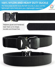 Load image into Gallery viewer, Men&#39;S Belts,  Tactical Belt for Men&#39;S Jeans, 1.5&quot; Stretch Nylon Web Work Belt with Heavy Duty Quick Release Buckle (Length 49&quot;)
