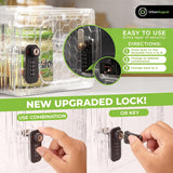 Dual Combination & Keyed Lockbox - Lockable Box for Everyday Use - Multi-Purpose Lock for Home & Office Safety - Made of Industrial-Grade Plastic - One Size (Clear)