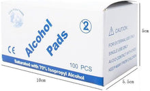 Load image into Gallery viewer, Alcohol Prep Pads,Aolvo Alcohol Wipes Individually Wrapped,Ideal for Cleaning, Sterilizing Skin,Small Wounds,Electronics,Lens,Nail Remove, Pack of 100

