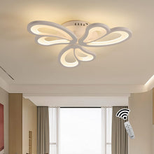Load image into Gallery viewer, Modern LED Ceiling Light,Dimmable Acrylic Flush Mount Ceiling Lamp,3 Petals Metal Flower Shape Chandelier Lighting Fixture for Living Room Bedroom Kitchen Office Dining Room
