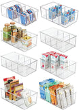 8 Pack Clear Food Storage Organizer Bins, Removable Snack Organizer Pantry Organization Storage Racks with Dividers for Kitchen, Fridge, Cabinet,Pantry,Bedrooms, Bathrooms