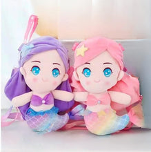 Load image into Gallery viewer, Mermaid Little Girls Handbag, Girls Small Backpack, Girls Crossbody Bag (Pink)

