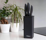 Knife Block Holder - Square Knife Stand for Large & Medium Knives with Protective Rods - Universal Counter Space Saver & Storage Organiser - Sturdy & Easy to Clean - Kitchen Storage & Organisation