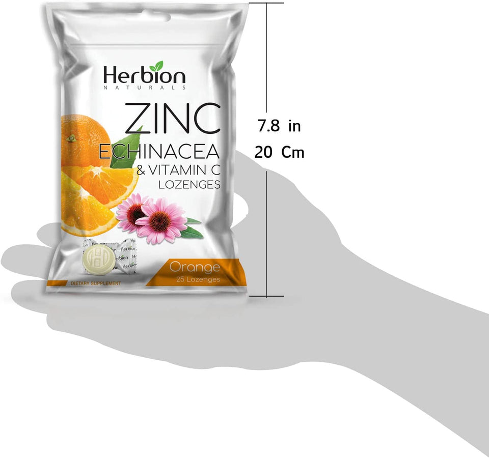 Zinc, Echinacea & Vitamin C Lozenges with Natural Orange Flavor - 25 CT – Dietary Supplement – Supports Immune System – Promotes Overall Good Health for Adults and Children 5+