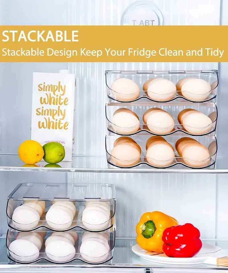 Large Capacity Egg Holder for Refrigerator, 36 Egg Fresh Storage Box for Fridge, Egg Storage Container Organizer Bin, Clear Plastic Storage Container，Egg Storage & Egg Tray (2 Layer)