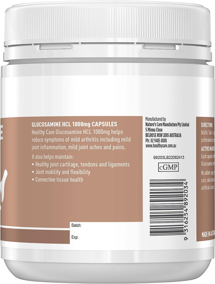 Glucosamine HCL 1000Mg - 200 Capsules, Brown | Supports Joint Mobility and Relieves Symptoms of Mild Arthritis