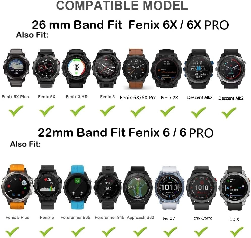 Leather+Silicone Watchband for Garmin Fenix 5 6 5X plus 6X Pro 7 7X Band Strap Quickly Fit 22 26Mm Wristband for Garmin Epix