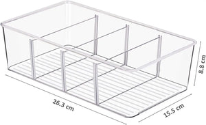 2 Pack Plastic Food Storage Containers Bins, Stackable Bathroom Kitchen Pantry Drawer Makeup Organisers Bins, Food Storage Bag Tea Box, Storage Baskets & Bins, Fridge Storage Organiser Containers (2)