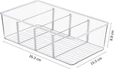 2 Pack Plastic Food Storage Containers Bins, Stackable Bathroom Kitchen Pantry Drawer Makeup Organisers Bins, Food Storage Bag Tea Box, Storage Baskets & Bins, Fridge Storage Organiser Containers (2)