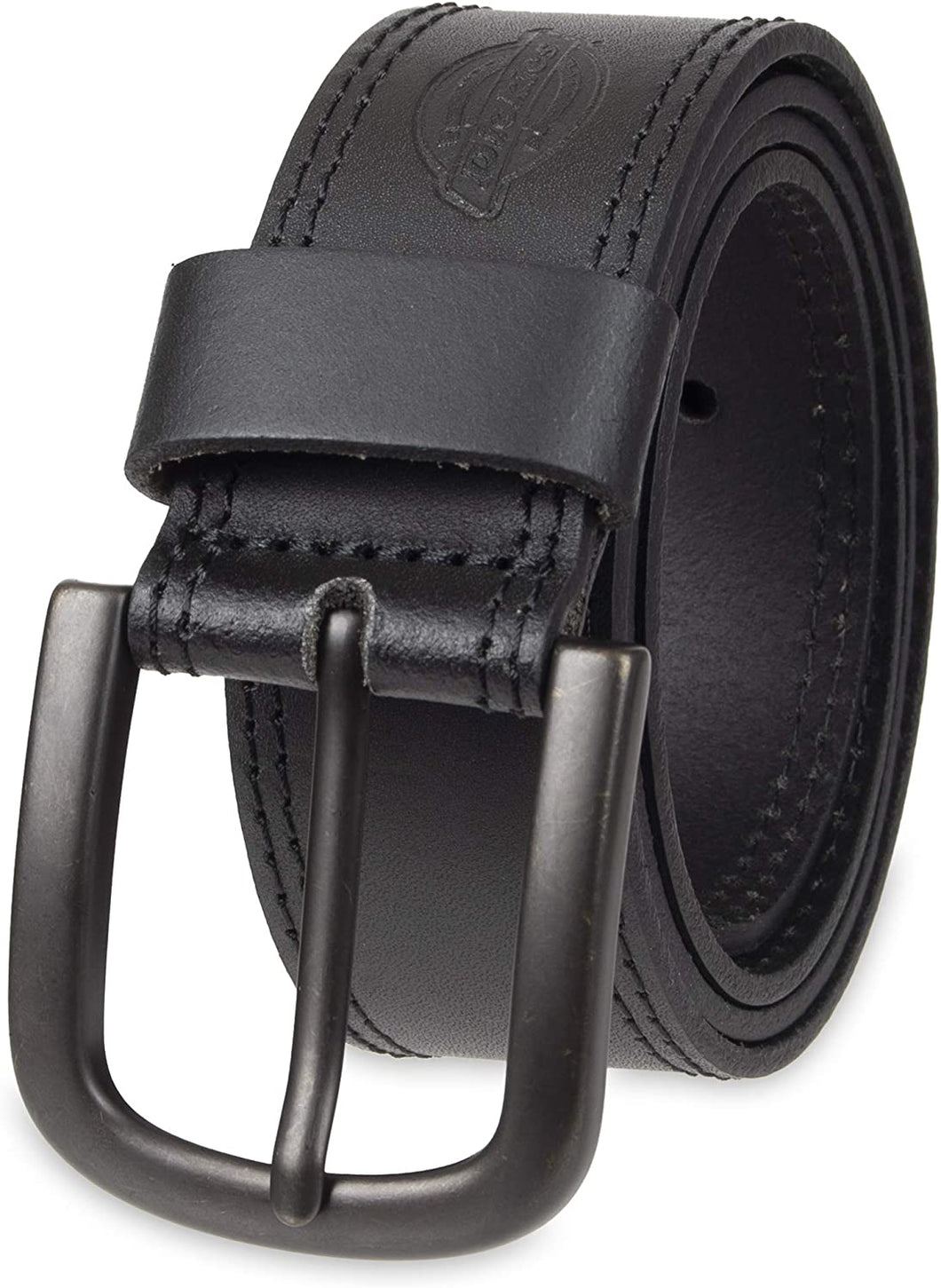 Mens 1 1/2 In. Leather Belt with Two Row Stitch