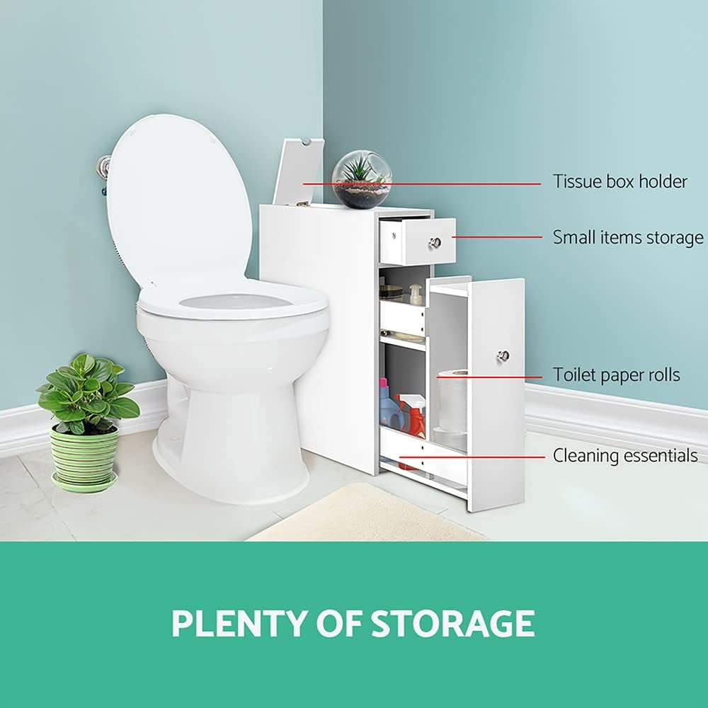 Bathroom Cabinet Storage Shelf Toilet Cupboard Wall Mirror Laundry