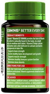 Vitamin D 1000IU D3 - Supports Bone Strength - Supports Healthy Immune System Function, 200 Tablets