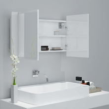 Load image into Gallery viewer, LED Bathroom Mirror Cabinet Indoor Washroom Vanity Wall Furniture LED Mirror Storage Cabinet with RGB Light High Gloss White Acrylic
