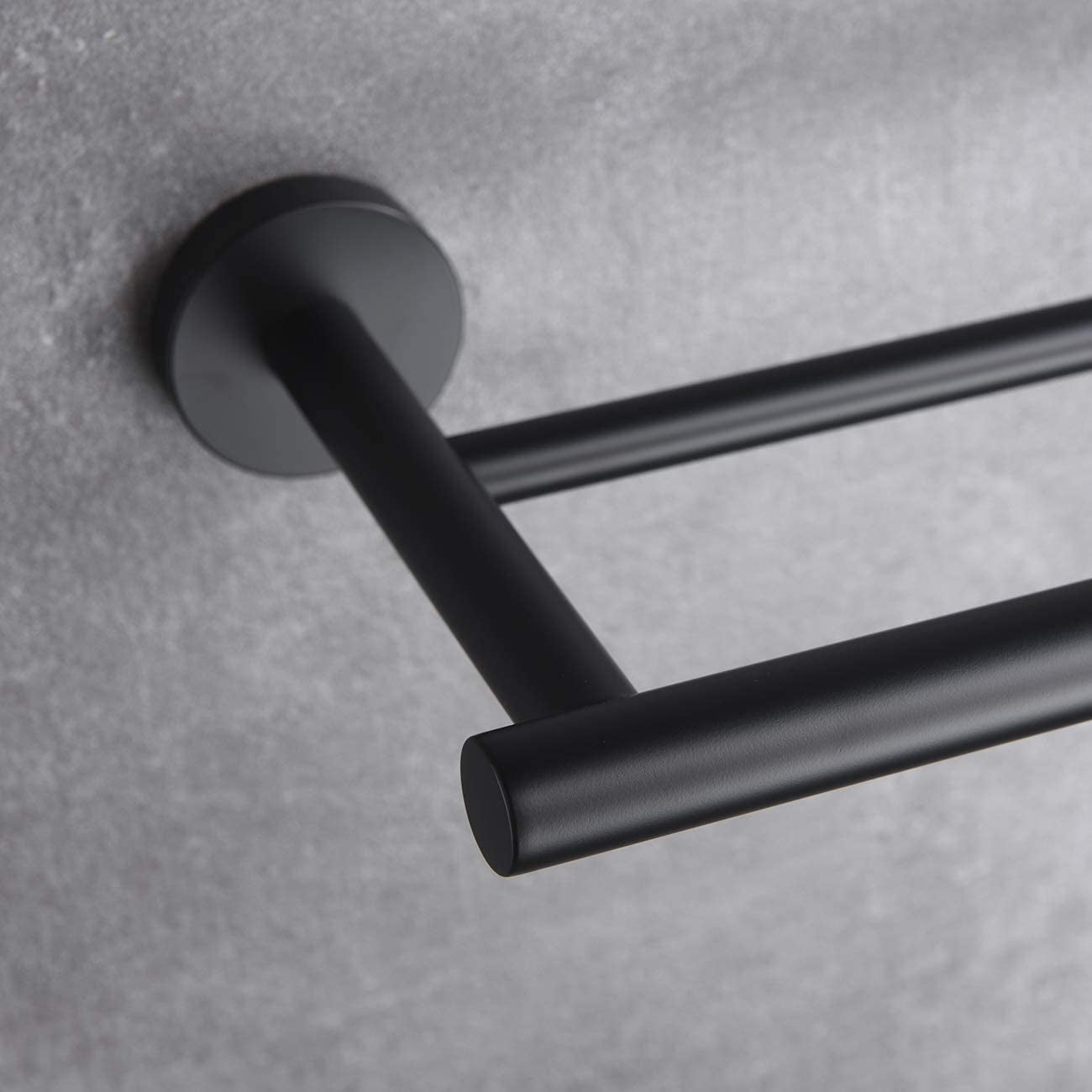 Double Bath Towel Bar, 36-Inch Matte Black Stainless Steel Hand Towel Rack for Bathroom, A102L90-BK