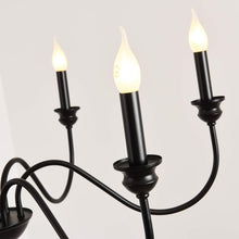 Load image into Gallery viewer, 6-Light Farmhouse Chandeliers Black Classic Candle Ceiling Pendant Light Fixture Rustic Ceiling Chandelier for Foyer,Living Room,Kitchen Island,Dining Room
