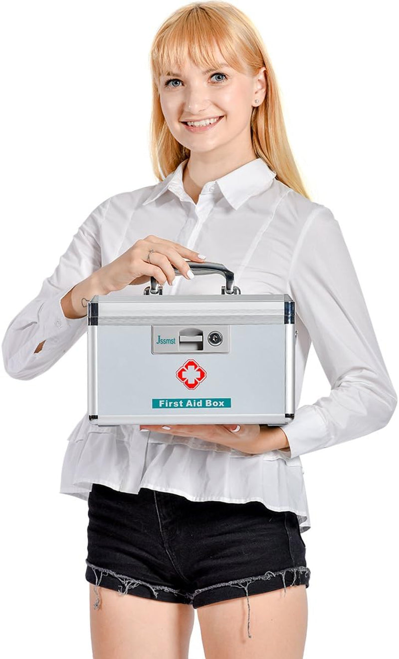 Locking Medicine Box - New Version Medical Box with Drugs Storage for Home Use, 11.4 X 8.1 X7.4 Inches, New(Mc14020)
