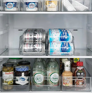 375Ml Drink Can Organiser, Fridge Organiser, Refrigerator Storage Bin, Drink Food Storage, Soda Beverage Container, Home Kitchen Organisation, for Fridge, Pantry, Freezer, Countertop, Cabinets