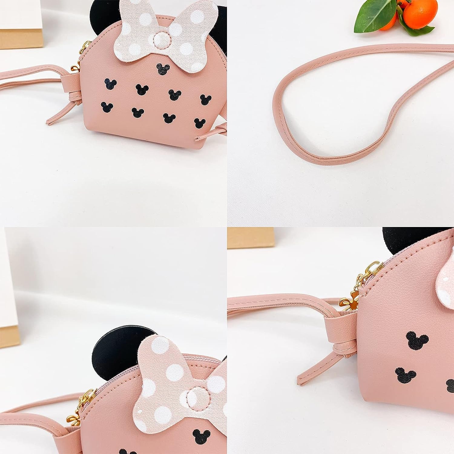 Little Girls Crossbody Purse Toddler Mini Cute Princess Handbag Shoulder Messenger Bag for Kids, a Mouse Pink, Medium, Durable