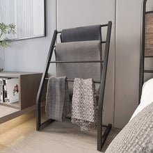 Load image into Gallery viewer, Towel Racks for Bathroom, Free Standing Towel Rack, 4 Tier Metal Towel Bar Stand for Bathroom, Blanket Ladder Holder, Drying and Display Rack for Oversized Bath Towel, Pool Towel Racks Outdoor
