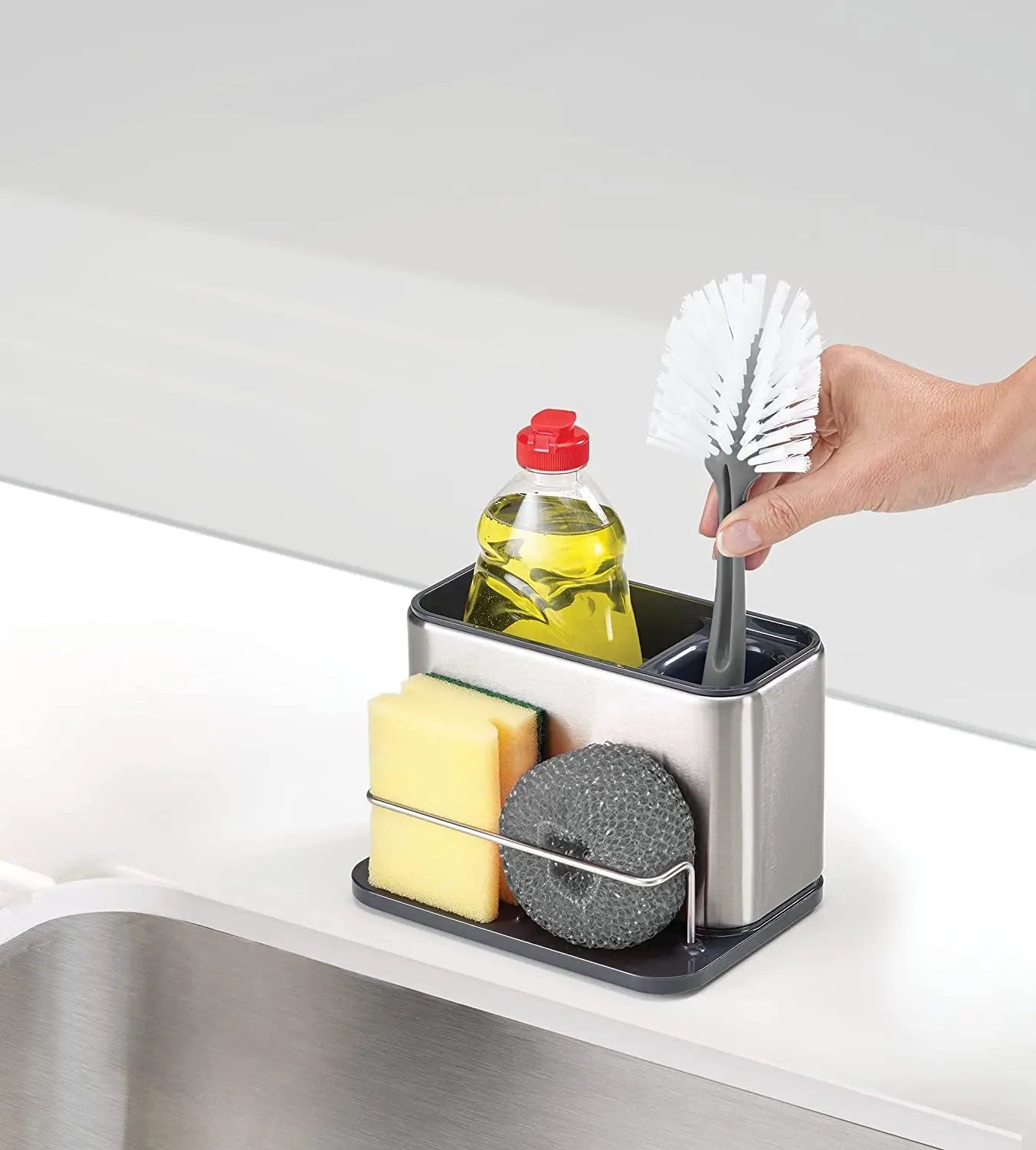 Surface Stainless-Steel Sink Area Organiser - Grey
