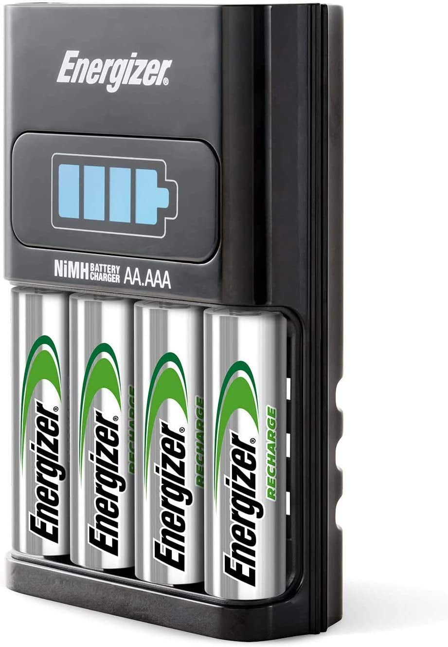Maxi Battery Charger, Charges Nimh Rechargeable AA and AAA Batteries (4 AA Rechargeable Batteries Included)