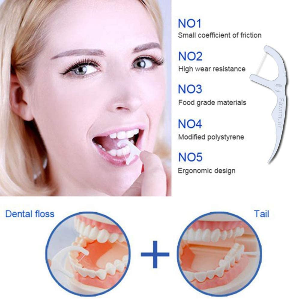 300PCS (6X50Pc/Box) Disposable Dental Flosser Dental Deep Cleaning Teeth Stick Tooth Pick Interdental Brush with Box Oral Care for Adults and Kids