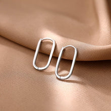 Load image into Gallery viewer, 925 Sterling Silver U Hoop Earrings for Women Teen Girls Minimalist Square Hoop Earrings U Huggie Earrings
