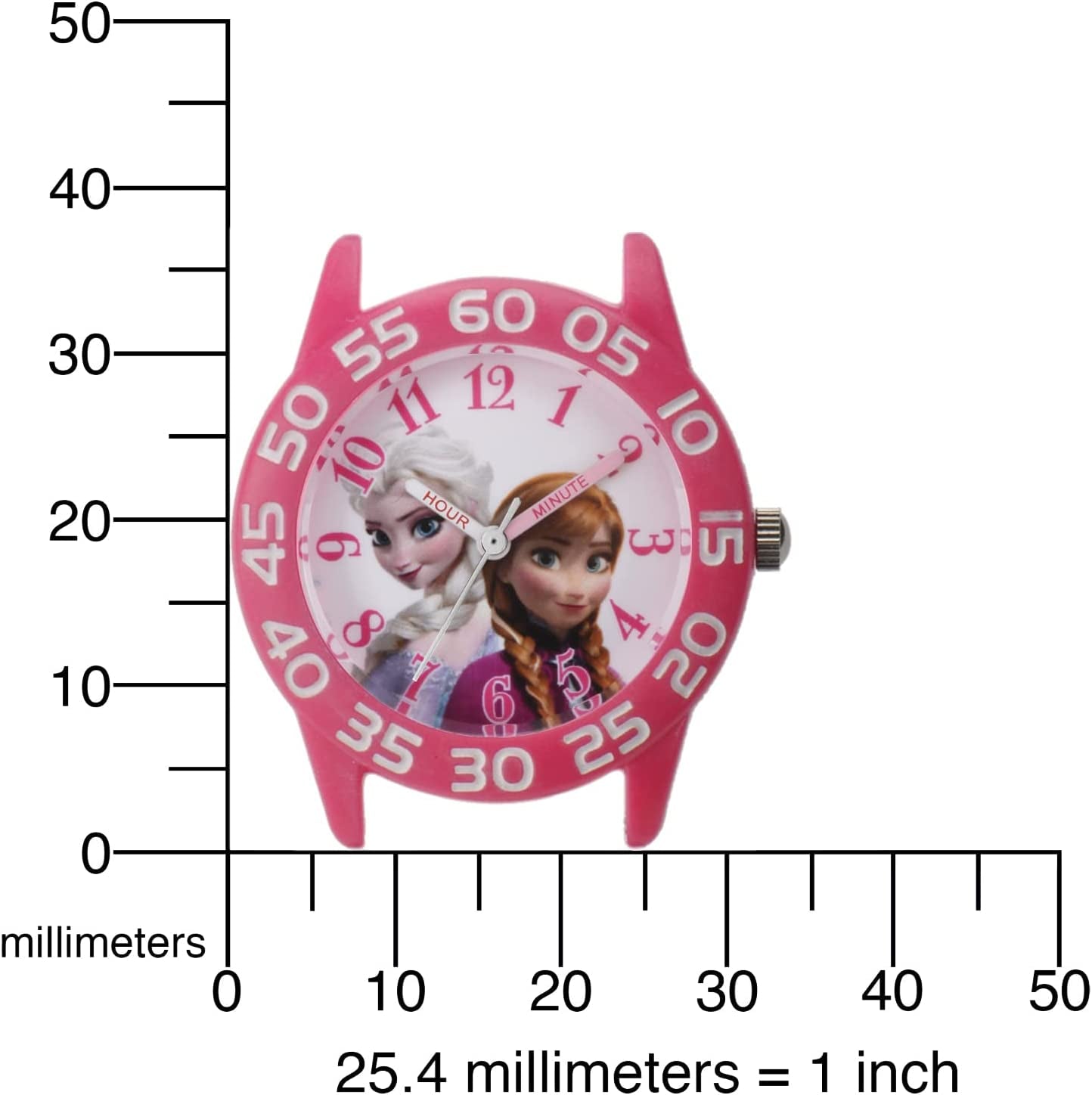Kids' Frozen Elsa and Anna Watch, Pink Nylon Band
