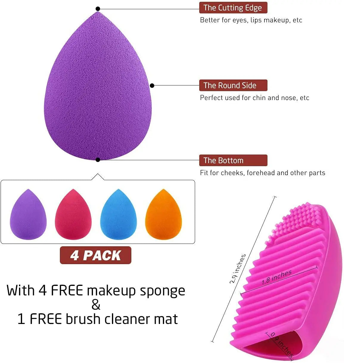 Makeup Brush Set, 16 Makeup Brushes & 4 Blender Sponges & 1 Brush Cleaner Premium Synthetic Foundation Powder Kabuki Blush Concealer Eye Shadow Makeup Brush Kit, Black Golden