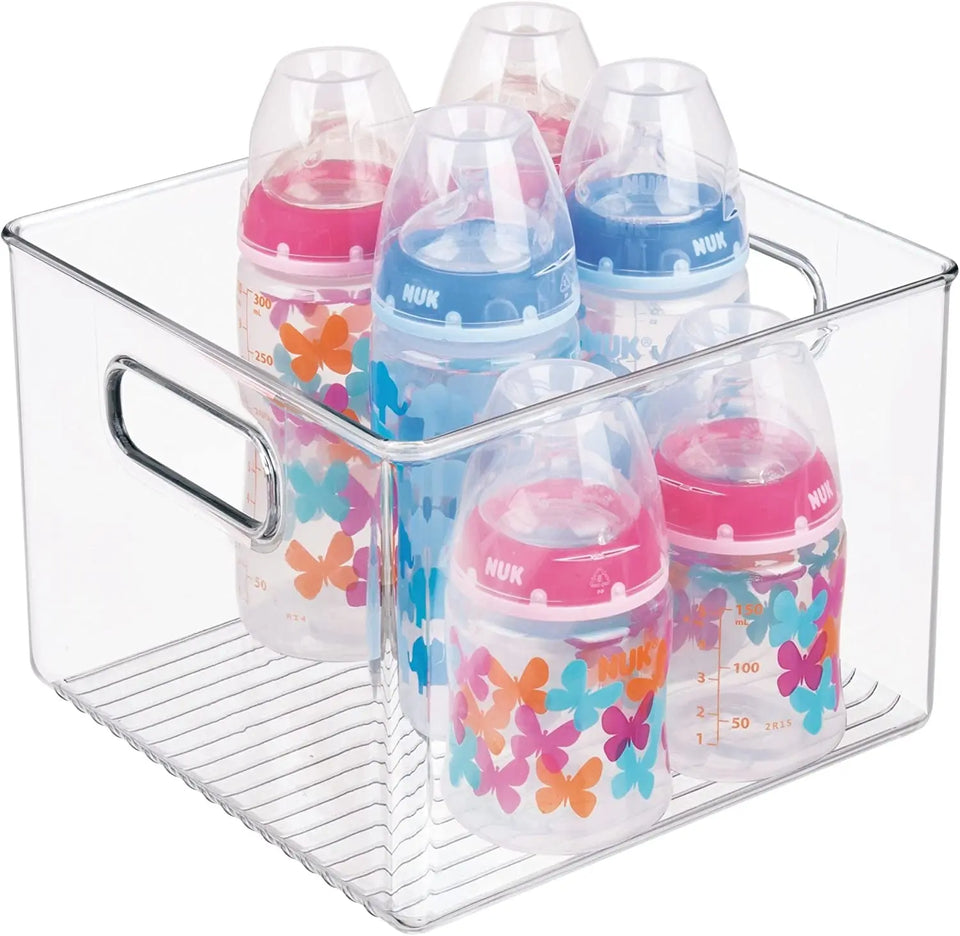 Kitchen Pantry and Cabinet Storage and Organization Bin, 8-Inch by 8-Inch by 6-Inch, Clear