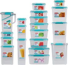 Load image into Gallery viewer, Décor 231800-006 Match-Ups Clips | Food Storage Pantry Container | Ideal for Meal Prep | BPA Free | Dishwasher, Freezer &amp; Microwave Safe, Blue, 600Ml
