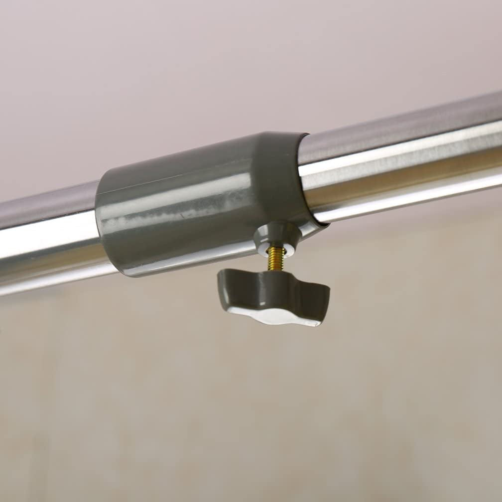 Expandable Window Shower Curtain Tension Rod Oval Head Clothes Hanging Bar Rail for Closet Wardrobe, No Drilling, 25.4Mm Pipe Diameter