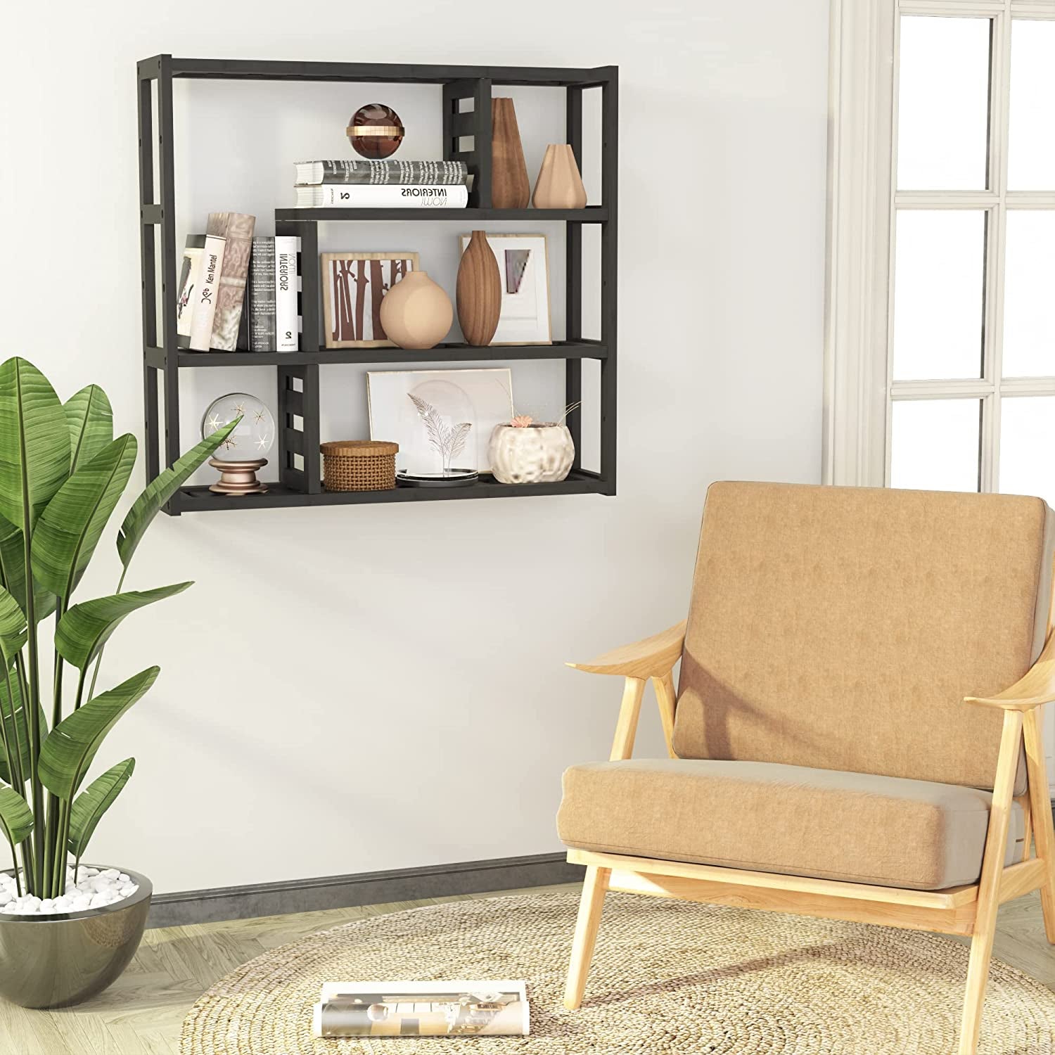 Bathroom Organizer over Toilet,Plant Stands for Indoor Plants,3 Tier Floating Shelves for Bedroom, Living Room, Bathroom and Kitchen