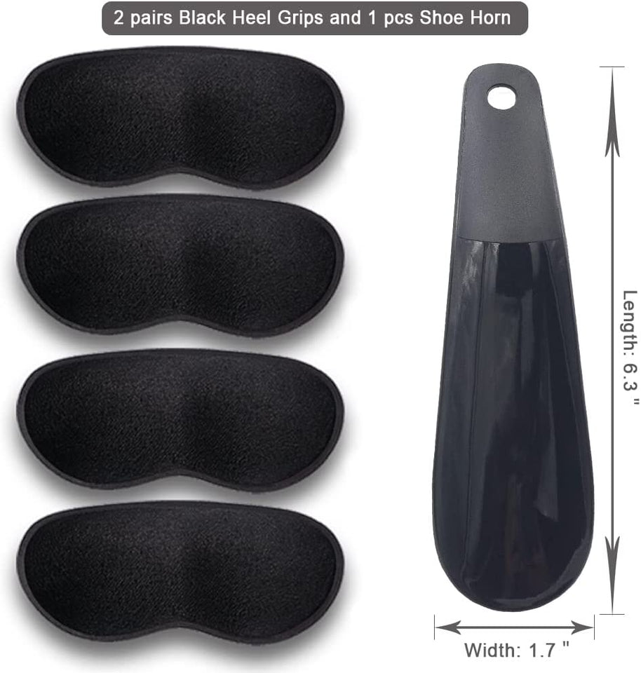Dr. Foot'S Heel Grips for Men and Women, Self-Adhesive Heel Cushion Inserts Prevent Heel Slipping, Rubbing, Blisters, Foot Pain, and Improve Shoe Fit (Black)