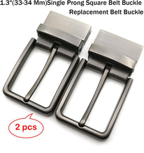 Load image into Gallery viewer, 2 Pcs Generic 1.3&quot;(33-34 Mm) Single Prong Square Belt Buckle Replacement Belt Buckle, Men Metal Belt Buckle Replacement Rectangular Pin Buckle, Single Prong Rectangular Pin Belt Buckle
