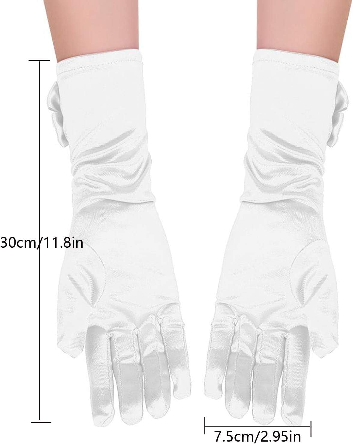 Girls Princess Dress up Bows Kids Size Formal Gloves