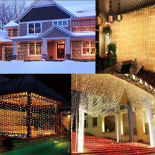 Load image into Gallery viewer, Fairy Curtain Lights,  300 LED Window Curtain String Light Wedding Party Home Garden Bedroom Outdoor Indoor Wall Decorations (Warm White)
