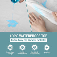 Load image into Gallery viewer, Mattress Protector - 100% Waterproof, Hypoallergenic - Premium Fitted Cotton Terry Cover - Queen (60 in X 80 In)
