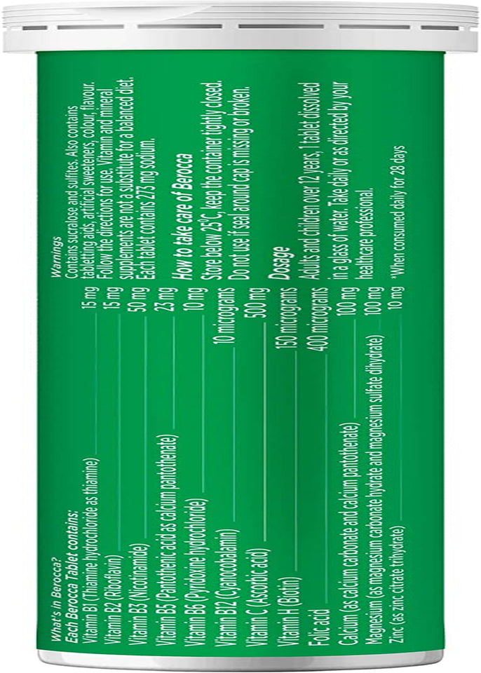 Energy Vitamin with 12 Essential Vitamins and Minerals to Help Support Physical Energy and Mental Sharpness, Orange Flavour, 15 Effervescent Tablets