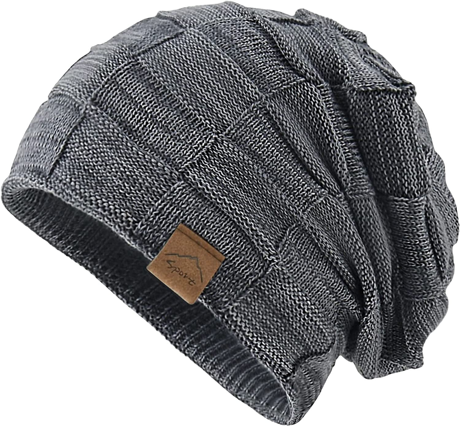 Beanie Hat Winter Warm Hats Lined Knit Slouchy Thick Skull Cap for Men and Women