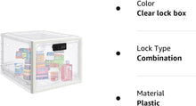 Load image into Gallery viewer, Lockable Box, Medicine Lock Box for Safe Medication, Clear Lockable Storage Box for Medicine, Food and Home Safety, Lockable Storage Bin, Refrigerator Storage Bins…
