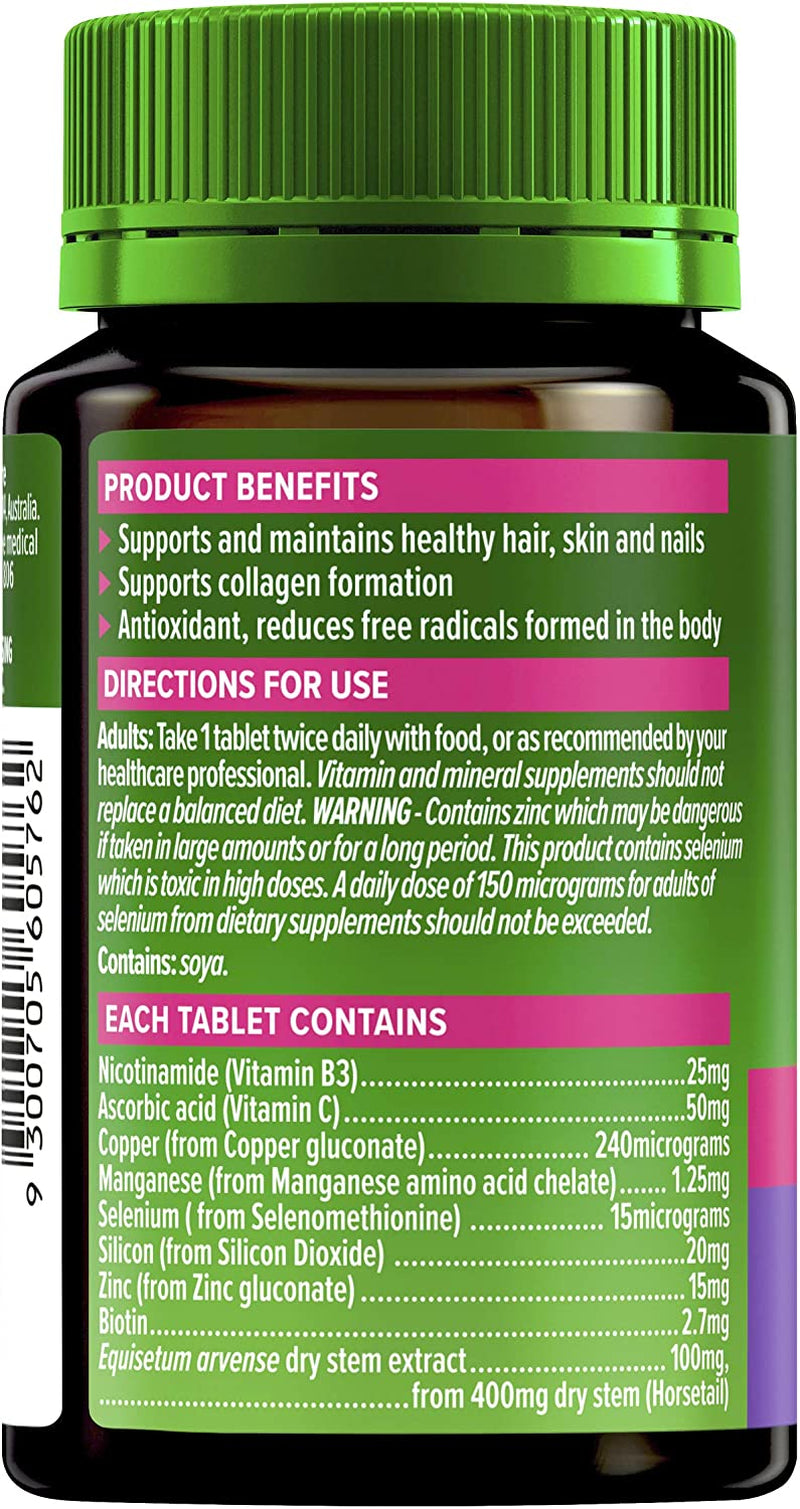 Hair, Skin & Nails with Biotin for Women'S Health - Supports and Haintains Healthy Hair, Skin and Nails - Supports Collagen Formation, 60 Tablets